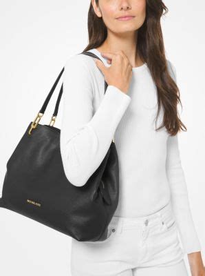 michael kors leighton purse|Leighton Large Pebbled Leather Shoulder Bag .